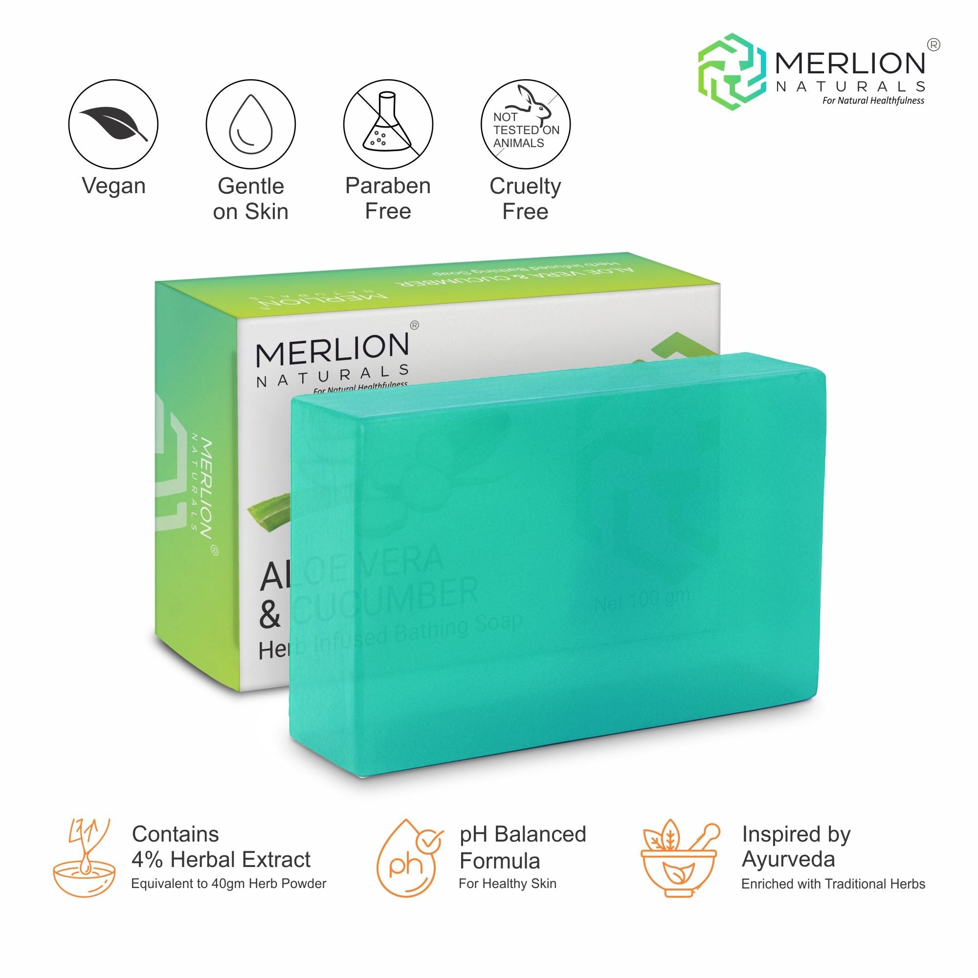 Aloe Vera and Cucumber Natural Soap (100gm x 3)