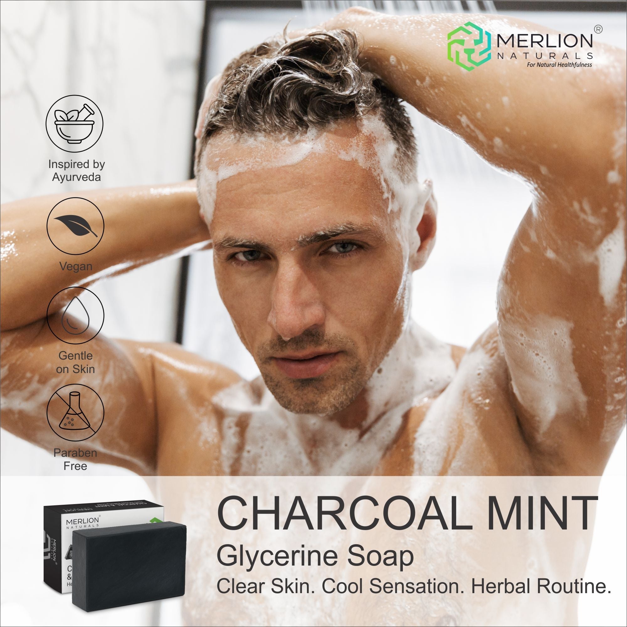 Charcoal & Mint Natural Soap (100gm x 3)