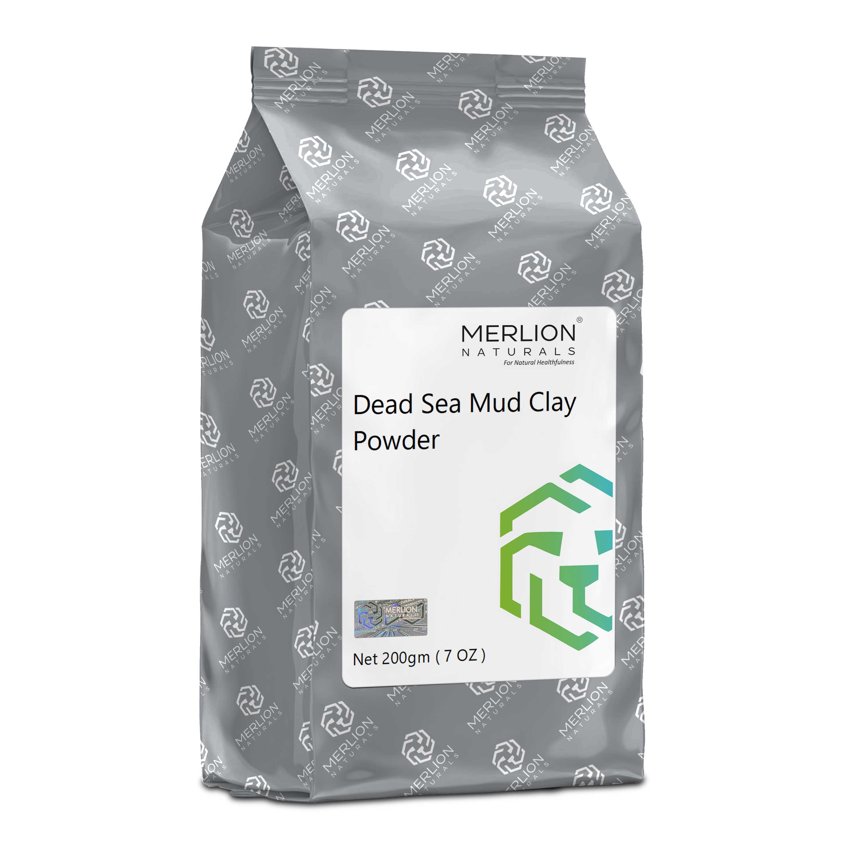 Merlion Naturals Dead Sea Mud Clay Powder 200gm, Front view, Deep Cleansing, Skin Tone, Soothing, Detox, Hydration, Cosmetic