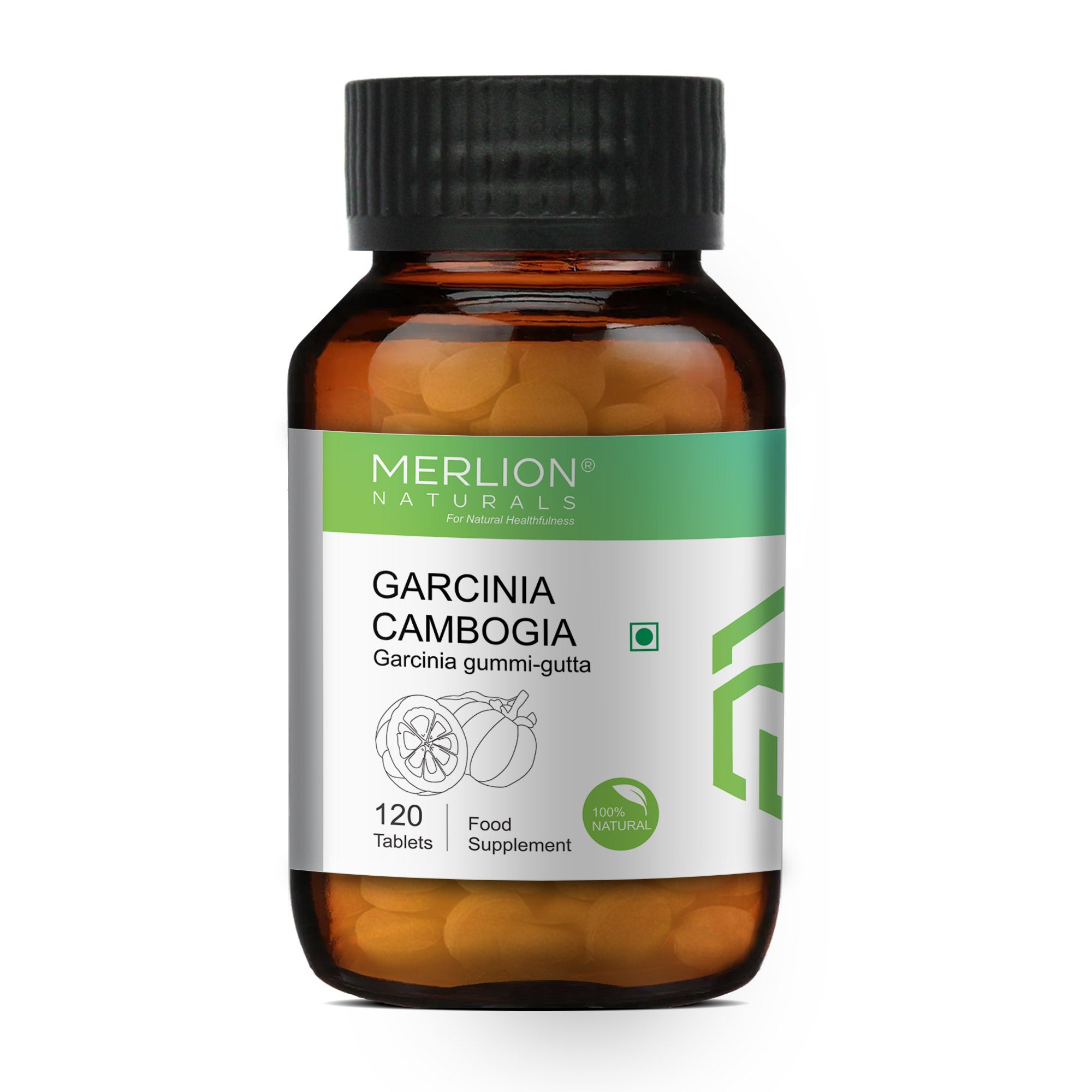 Merlion Naturals Garcinia Cambogia Tablets 500mg (120 Tablets), Front View view, Weight Management, Metabolism