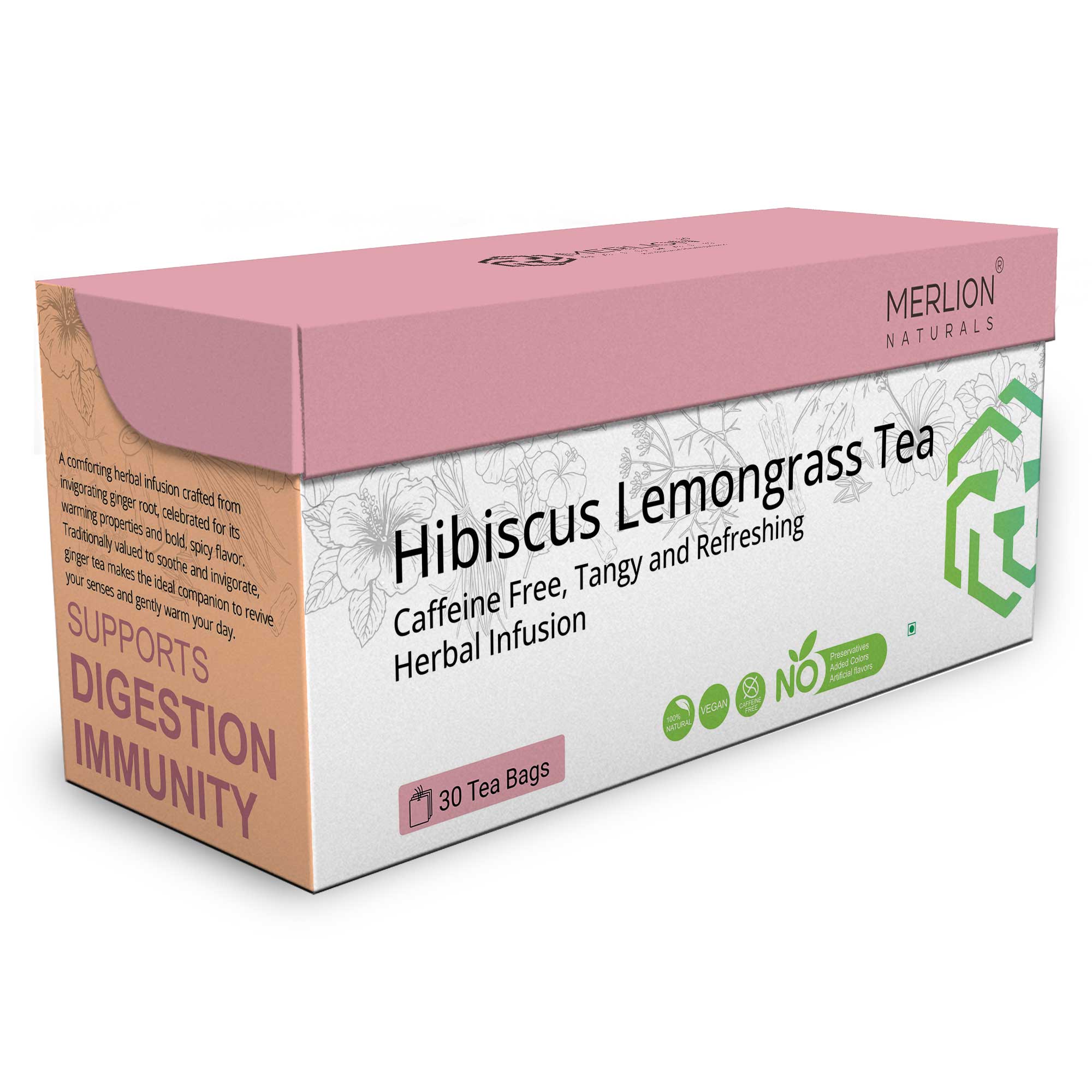 Hibiscus Lemongrass Tea - 30 Tea Bag