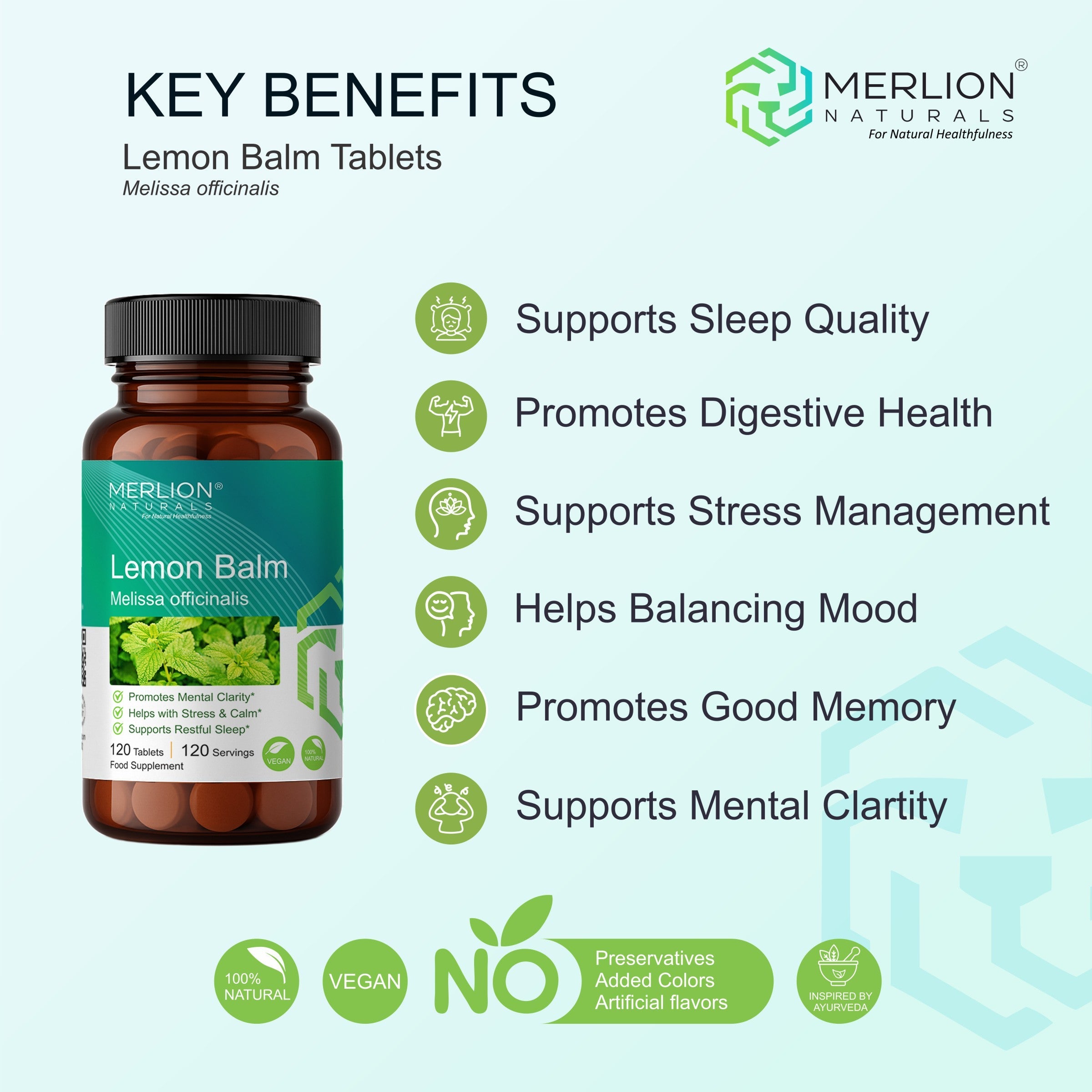 Lemon Balm Tablets | Melissa officinalis | 500mg x 120 Tablets