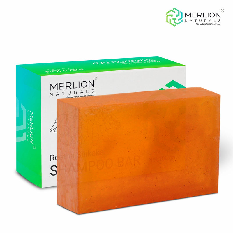 Reetha Shikakai Shampoo Bar by Merlion Naturals 100gm | Pack of 3 with goodness of Traditional Herbs, For All Hair Types, No Parabens
