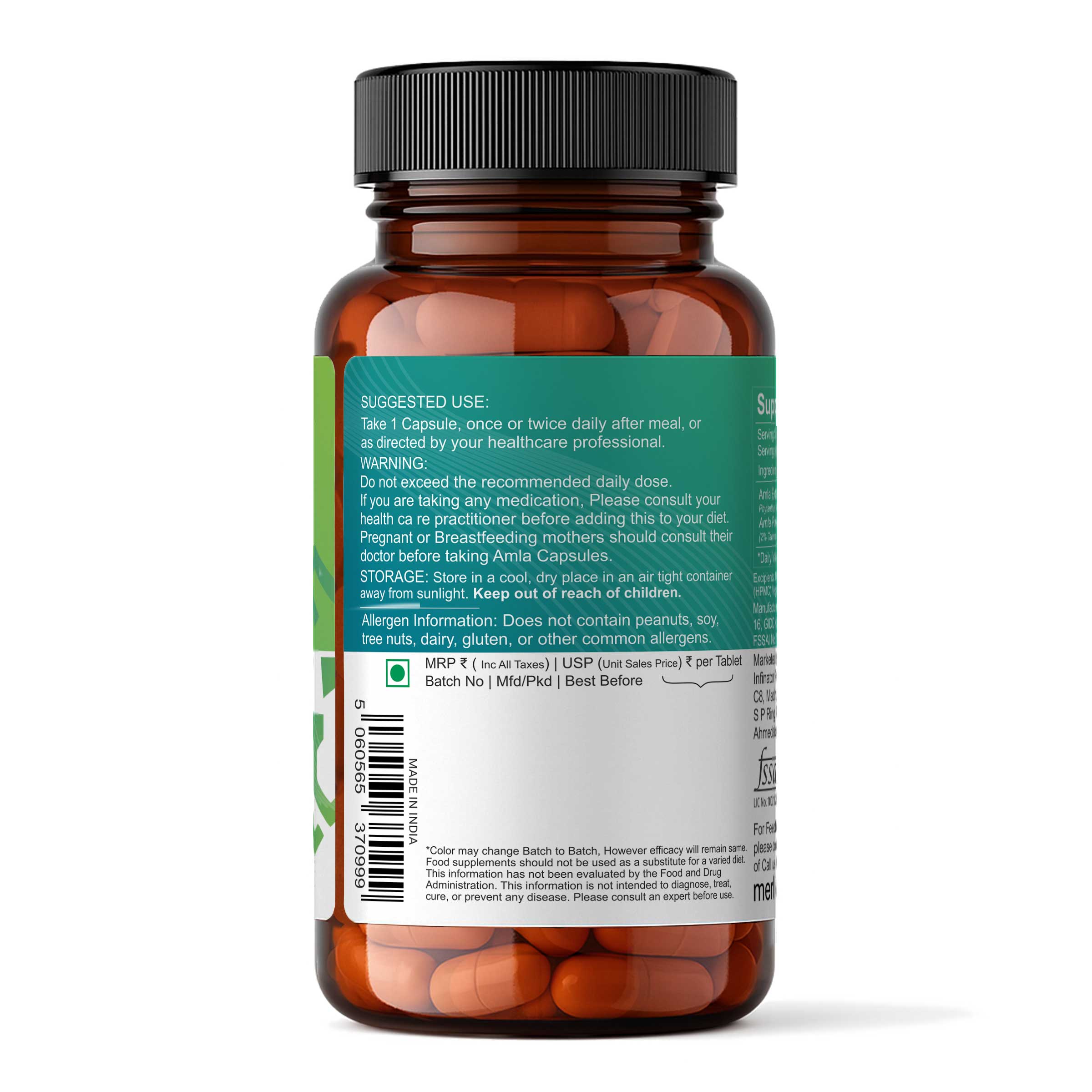 Amla Extract Capsules | Phyllanthus emblica / Indian gooseberry | 600mg