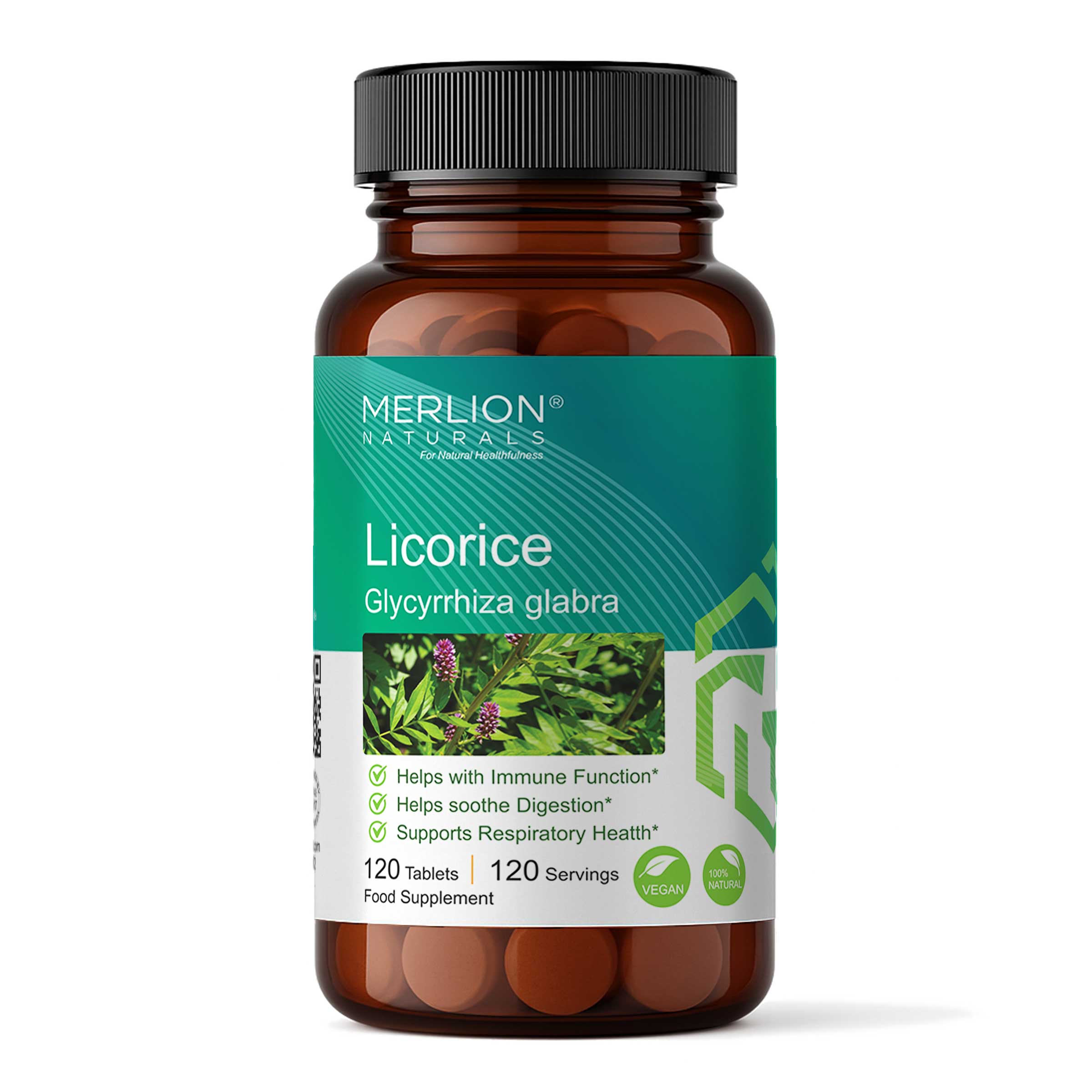 Licorice Tablets, Glycyrrhiza glabra, 500mg x 120 Tablets
