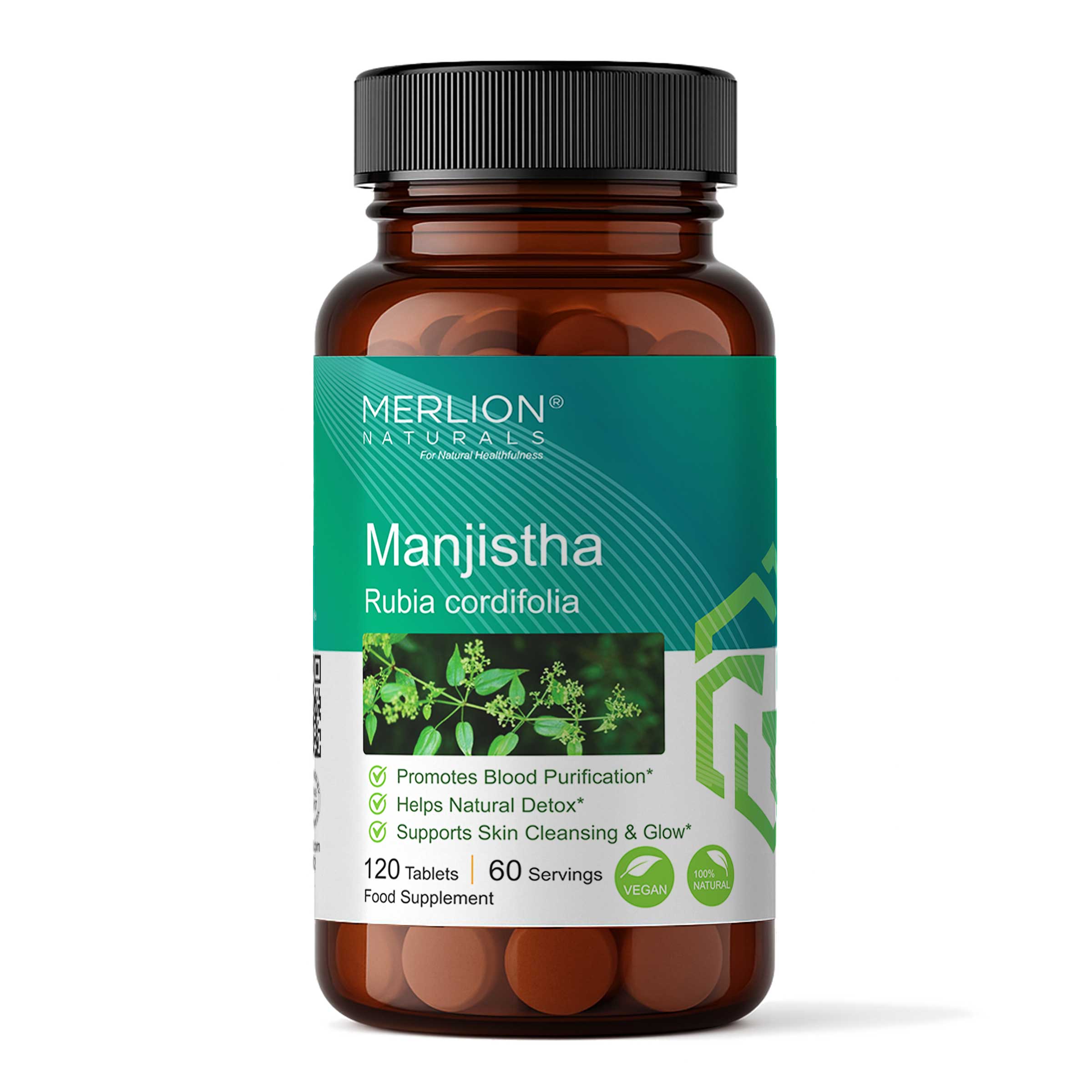 Manjistha Tablets (Indian Maddar) Rubia cordifolia, 500mg x 120 Tablets