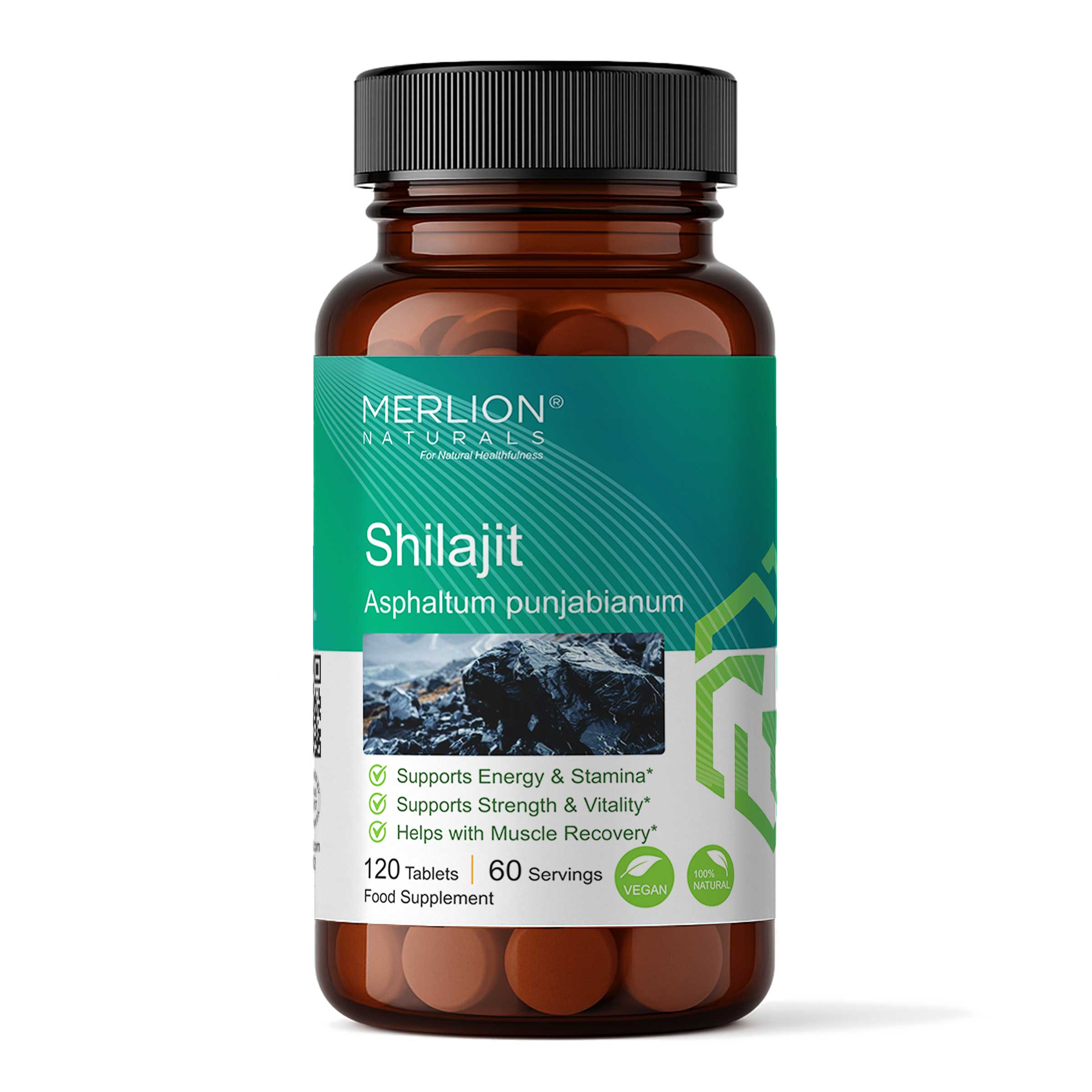 Shilajit Tablets, Asphaltum punjabianum, 500mg x 120 Tablets