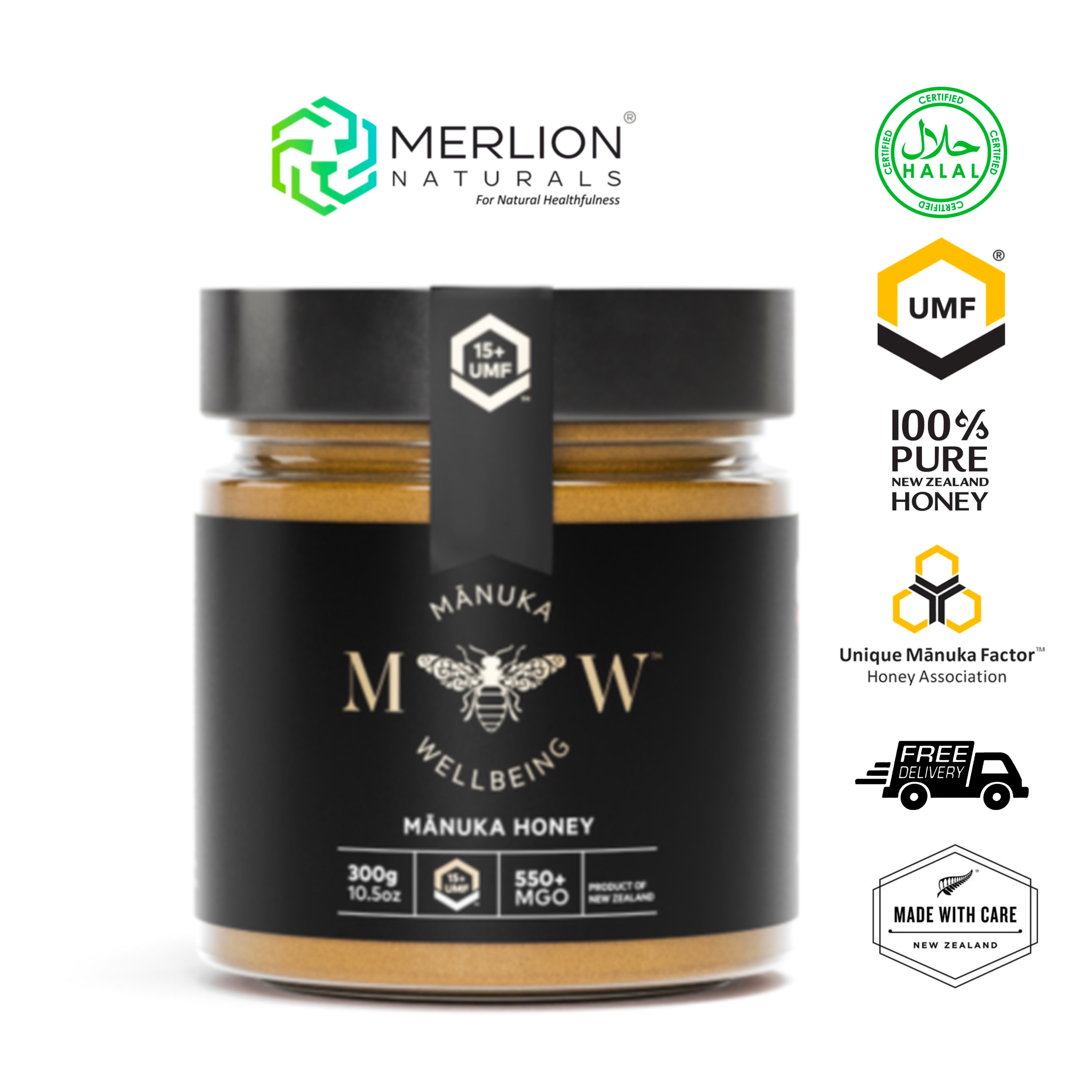 Mānuka Wellbeing UMF™ 15+ Manuka Honey 300g New Zealand