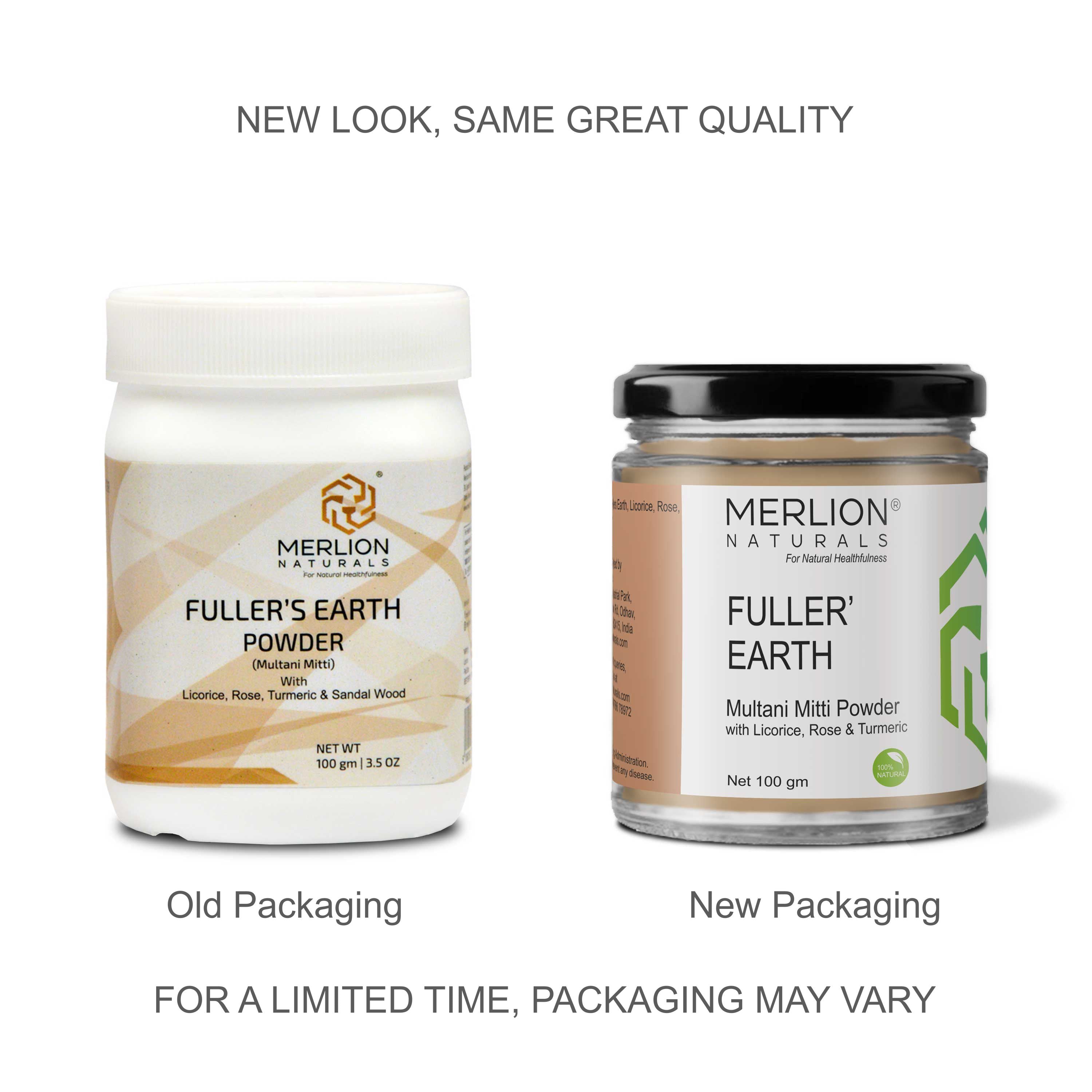 Fuller's Earth Powder | Multani Mitti with Sandal Wood, Turmeric, Licorice and Rose 100 gm / 3.5 oz