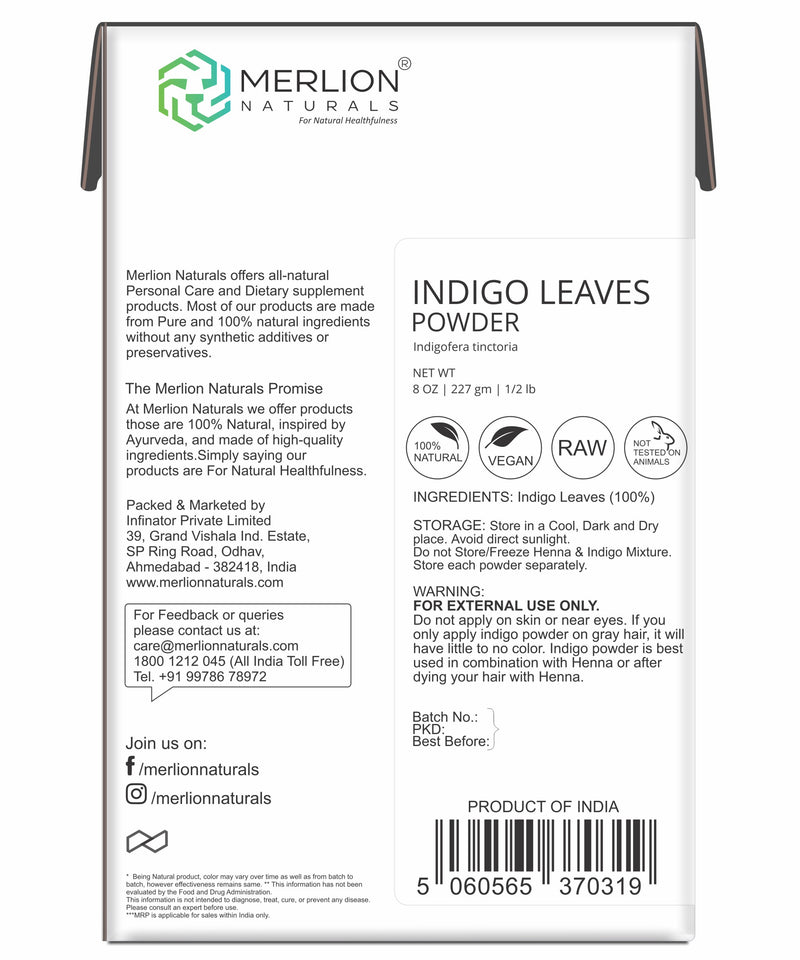 Indigo Leaves Powder | Indigofera tinctoria 227 gm / 8 OZ