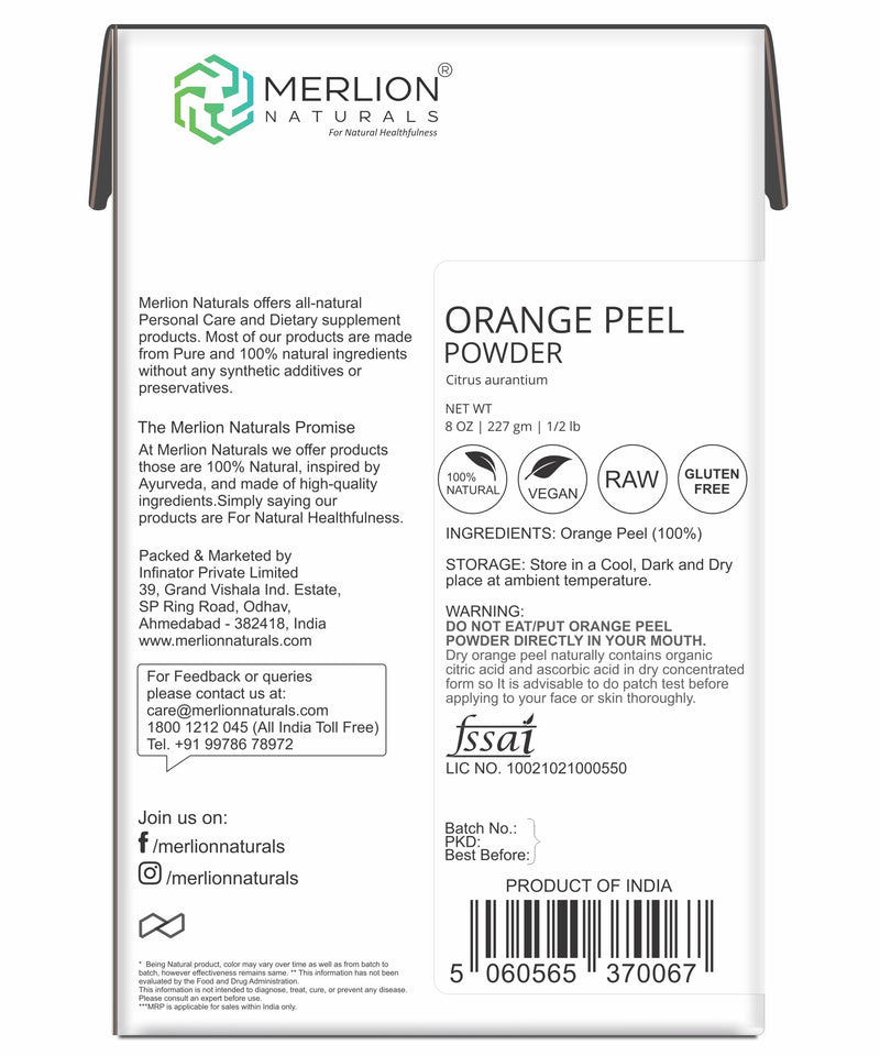 Orange Peel Powder | Citrus aurantium 227 gm / 8 OZ