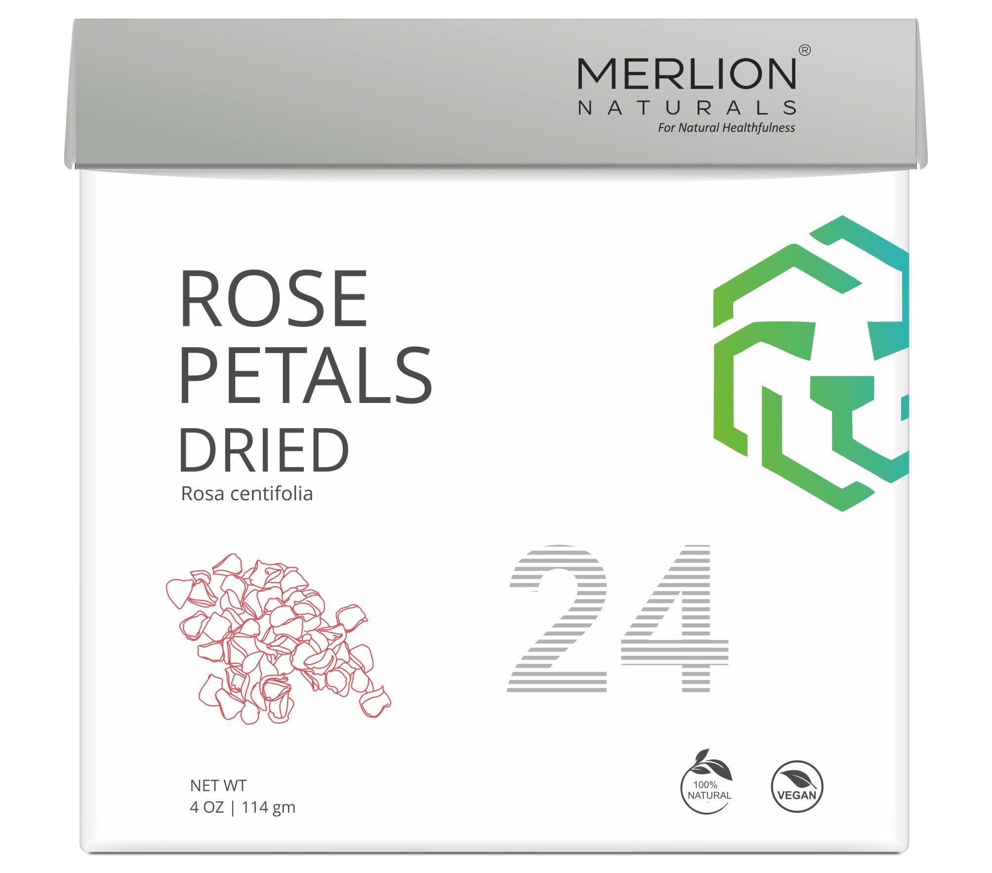 Merlion Naturals Rose Petals Dried 114gm, Front view, Soothing, Antioxidant, Hydration, Acne Control, Aromatherapy