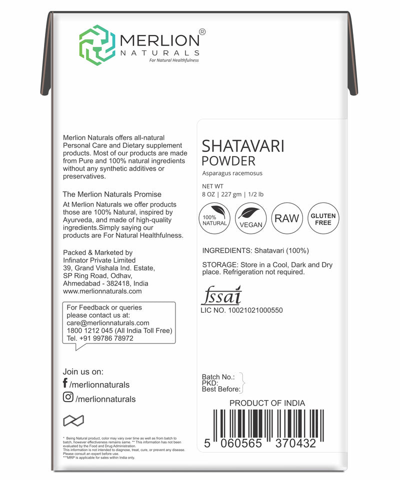 Shatavari Root Powder | Asparagus racemosus 227 gm / 8 OZ