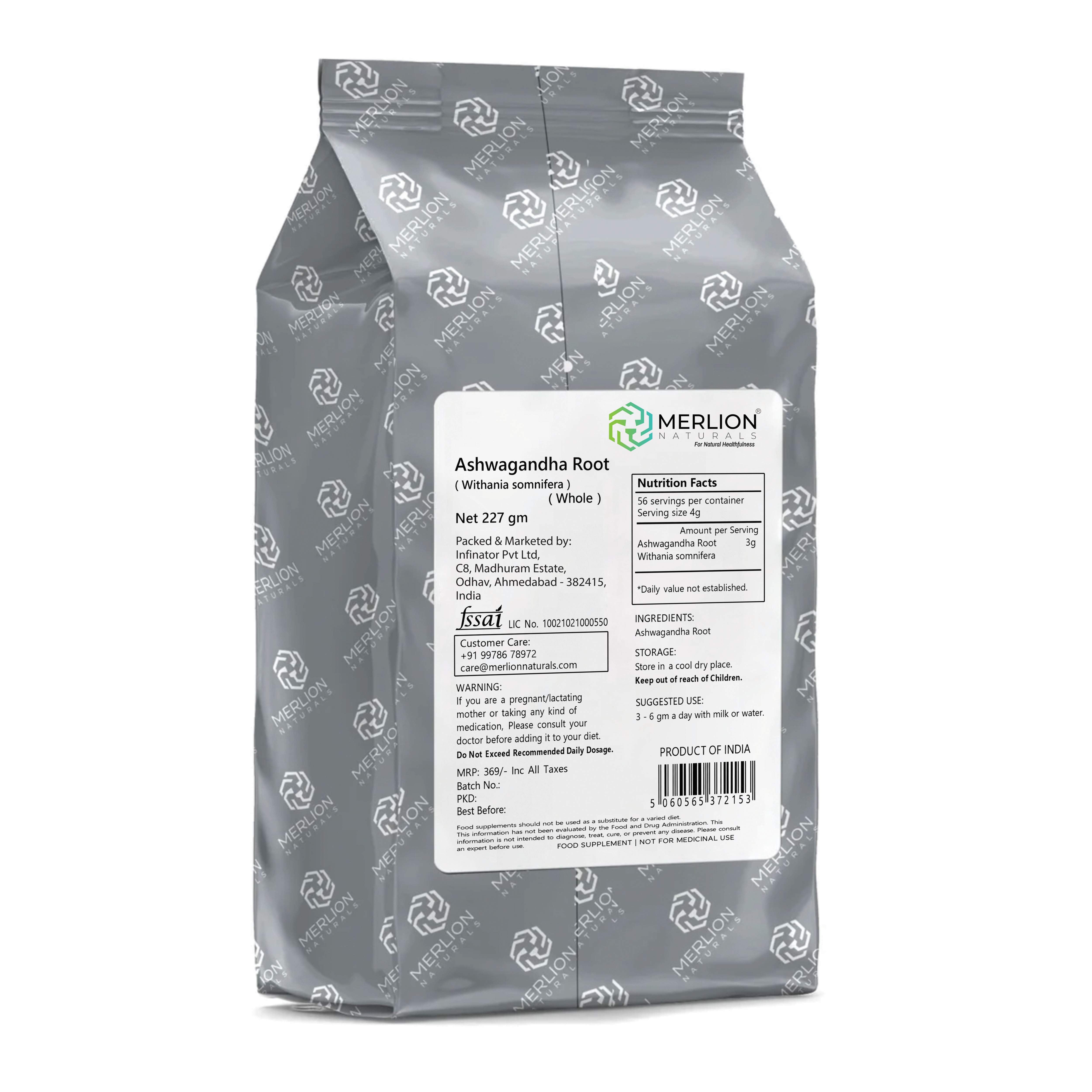 Ashwagandha Root (Whole) | Withania Somnifera 227gm