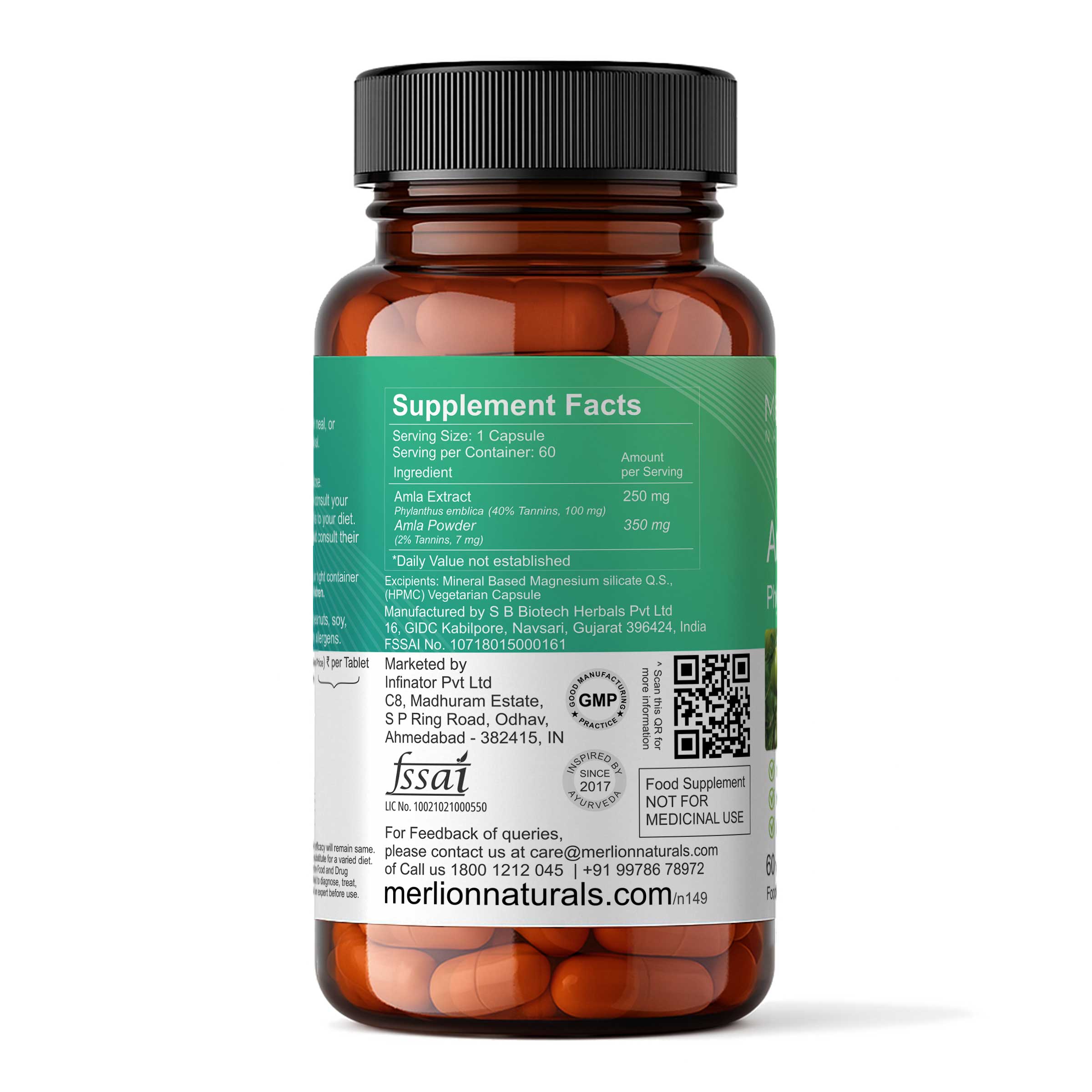 Amla Extract Capsules | Phyllanthus emblica / Indian gooseberry | 600mg