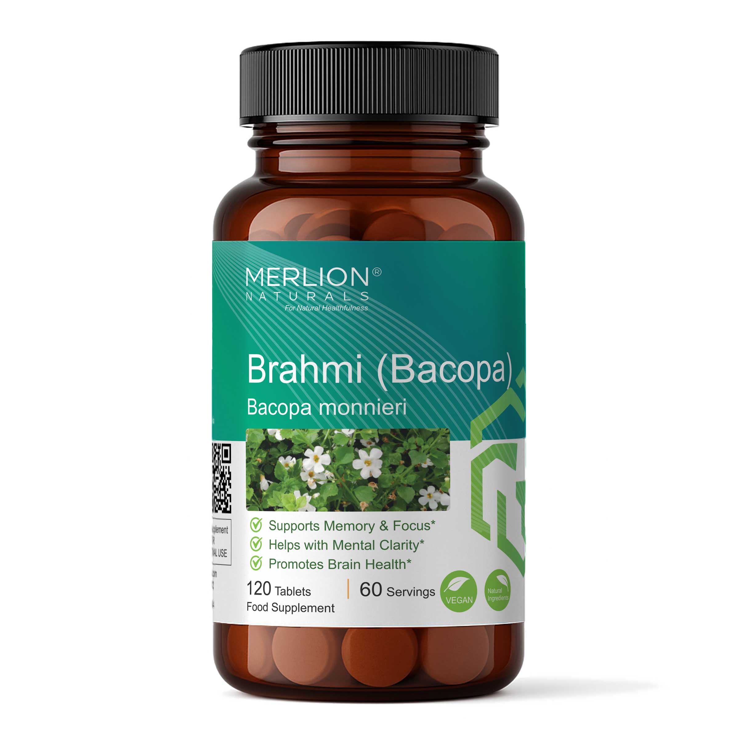 Bacopa Tablets (Brahmi) Bacopa monnieri, 500mg x 120 Tablets