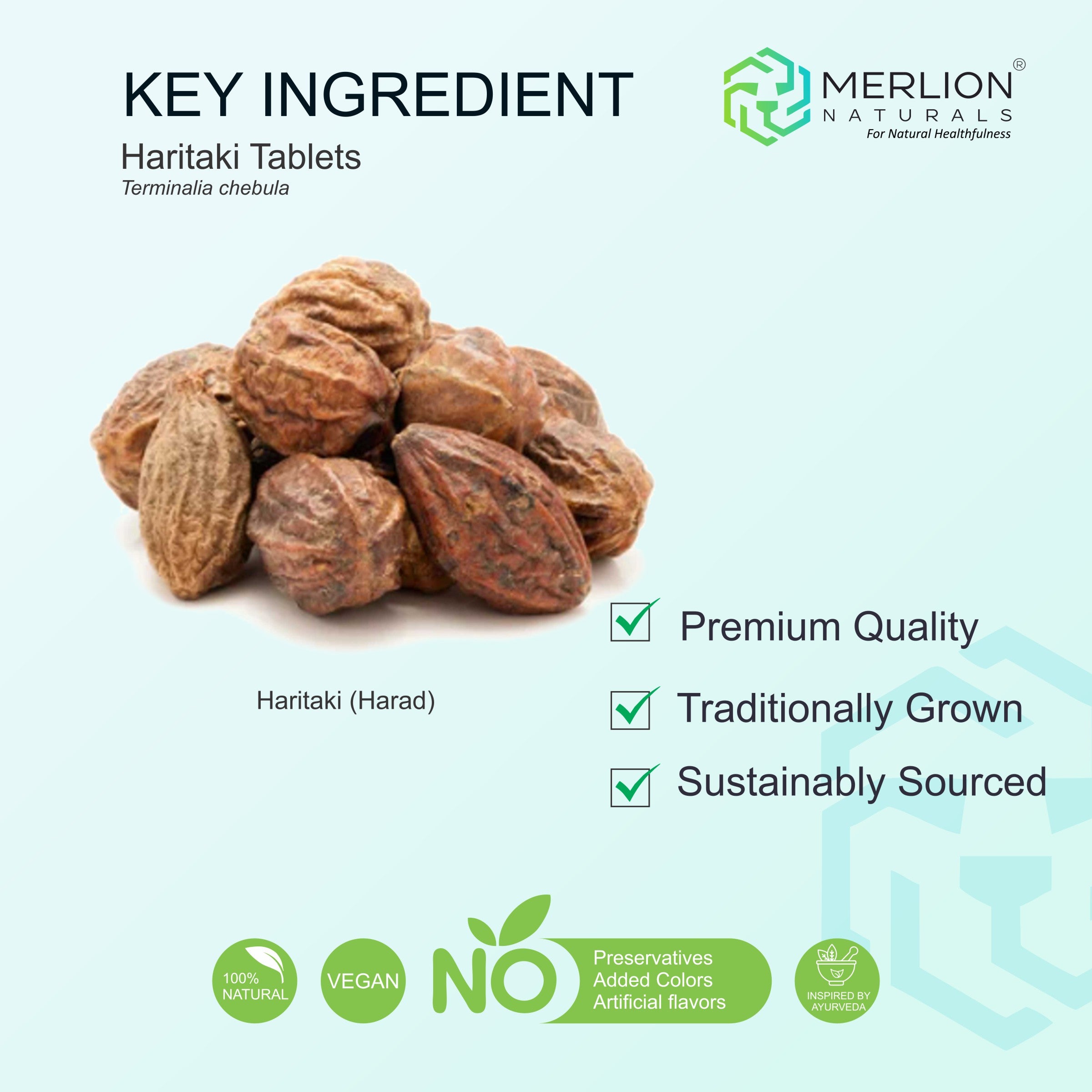 Haritaki  Tablets (Terminalia chebula), 500mg x 120 Tablets