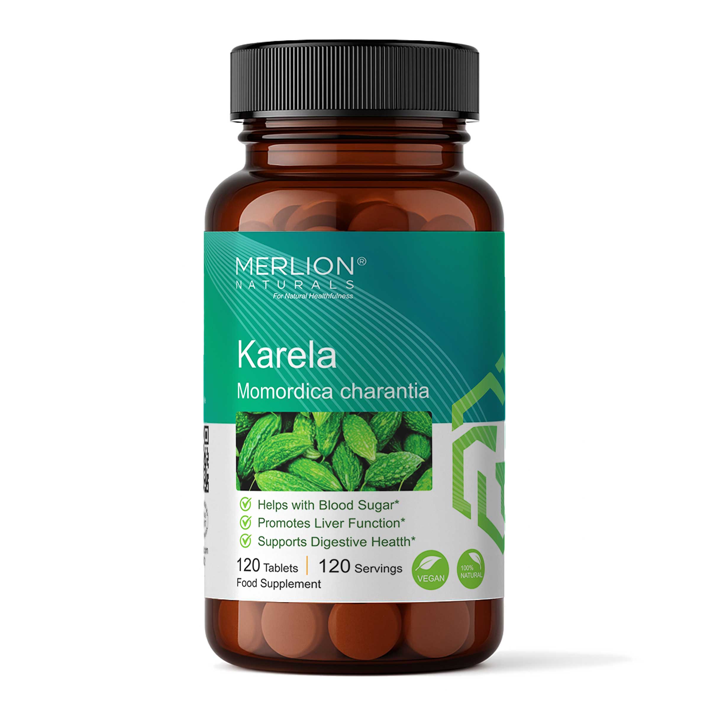 Karela Tablets (Bitter Melon), 500mg x 120 Tablets Merlion Naturals Australia