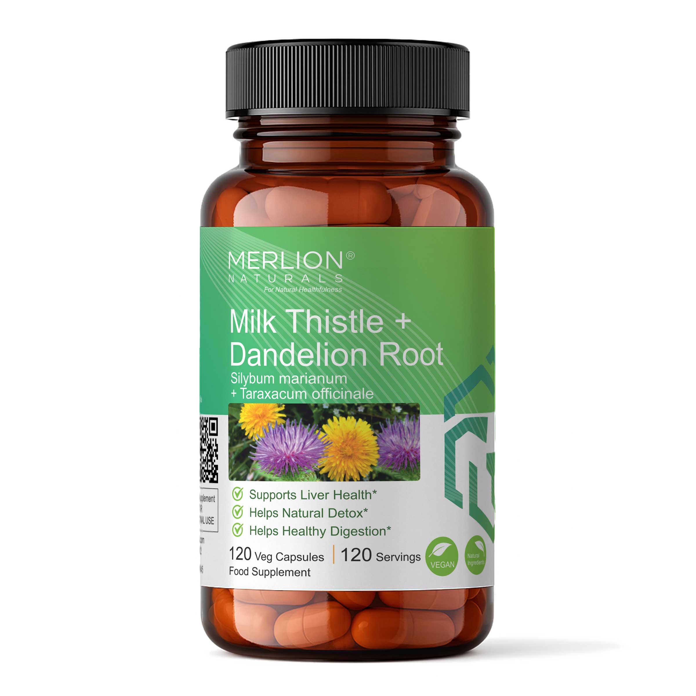 Milk Thistle and Dandelion Root Extract Capsules | Silybum marianum | 1050mg (120 Capsules)