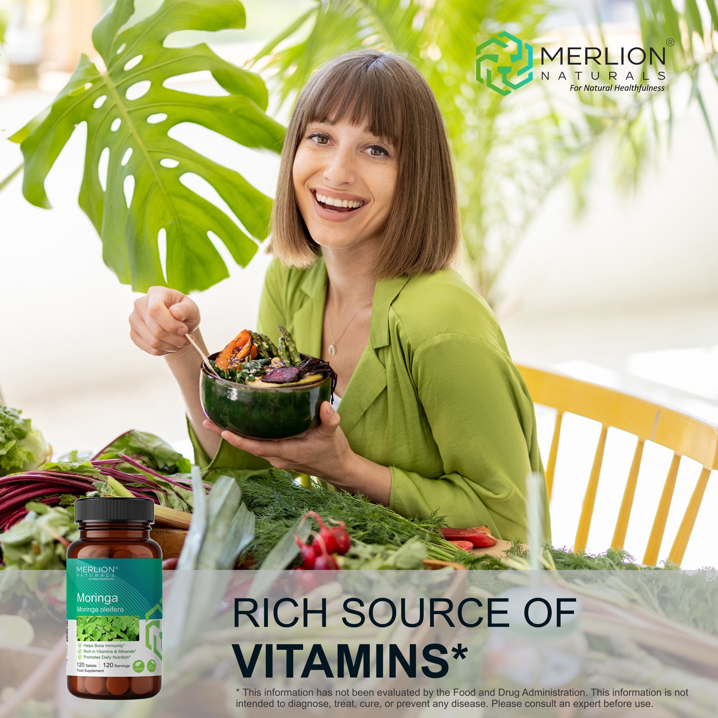 Moringa Tablets (Moringa oleifera), 500mg x 120 Tablets