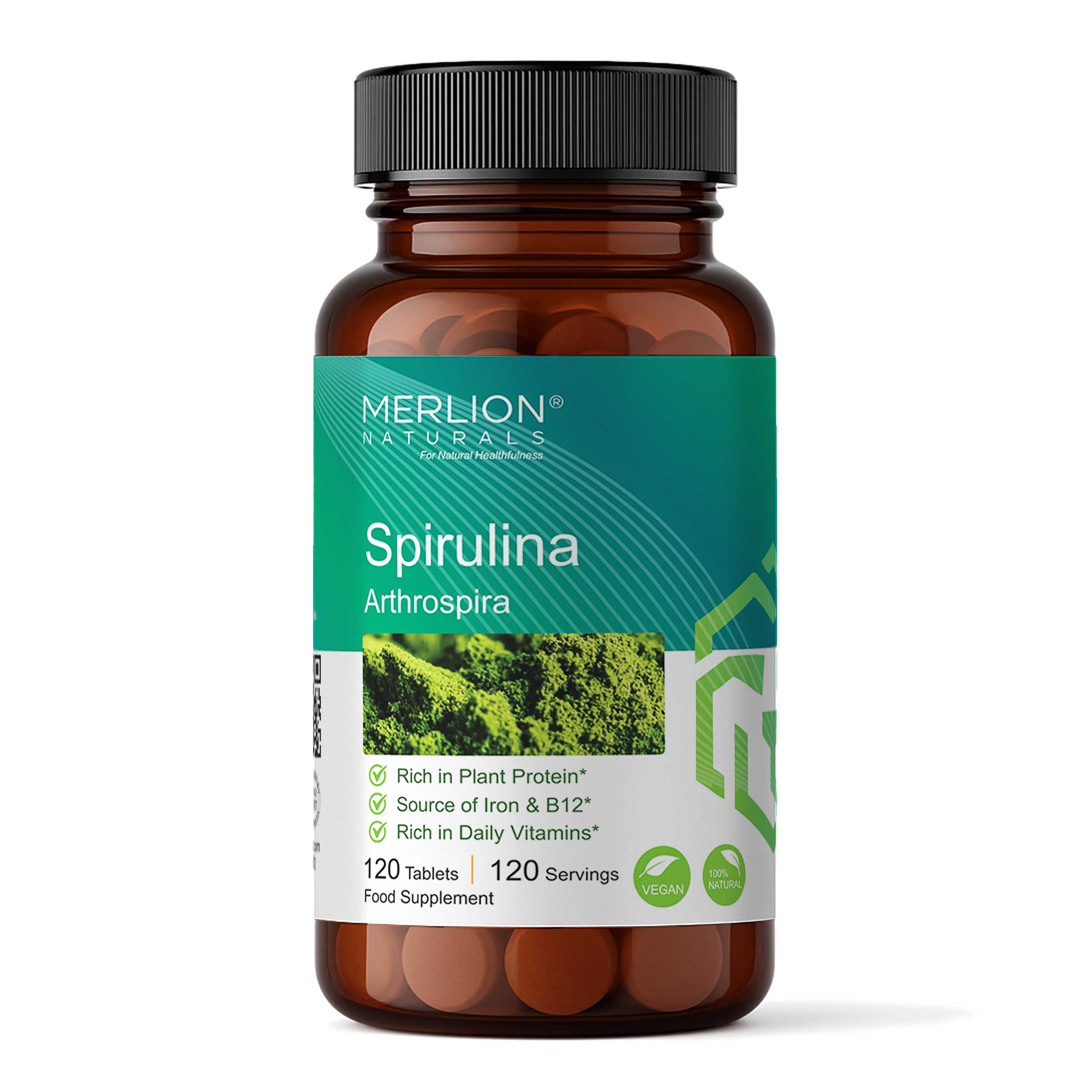 Spirulina Tablets (Arthrospira), 500mg x 120 Tablets