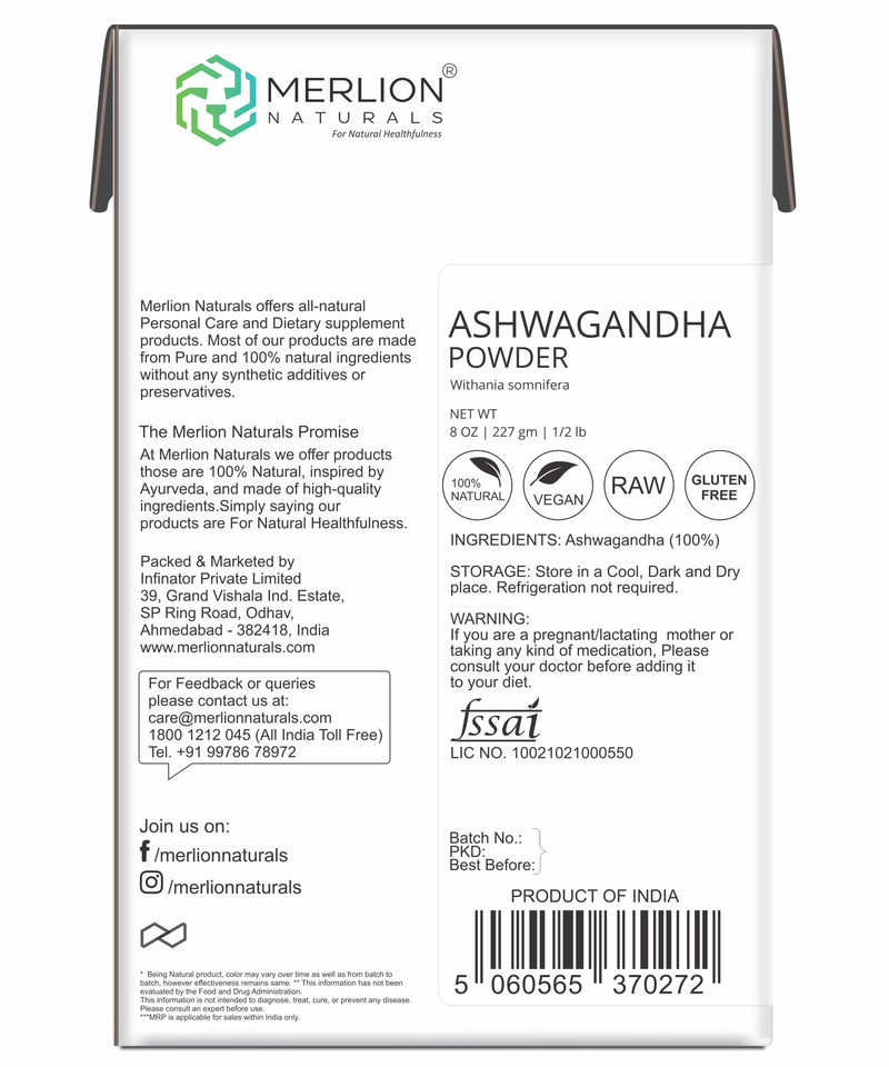 Ashwagandha Powder | Indian Ginseng 227 gm / 8 OZ